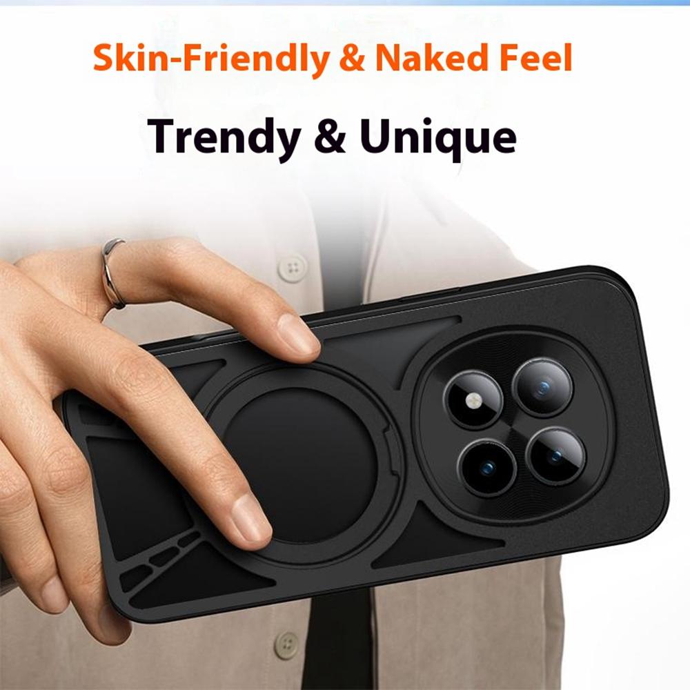 For Xiaomi Redmi Note 15 Pro 5G (Global) Case Magnetic Kickstand Hollow Heat Dissipation Silicone + PC + Metal Bumper Phone Cover