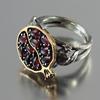 Vintage Faux Gemstone Rattan Pomegranate Ring Women Wedding Engagement Jewelry