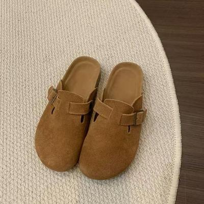 Moda Tallas Grandes Zuecos de Corcho y Ante Clásicos Zapatillas Moda Mujer Hombre Mules Exterior Antideslizantes Zuecos de Corcho Zapatillas Con Hebilla Ajustable