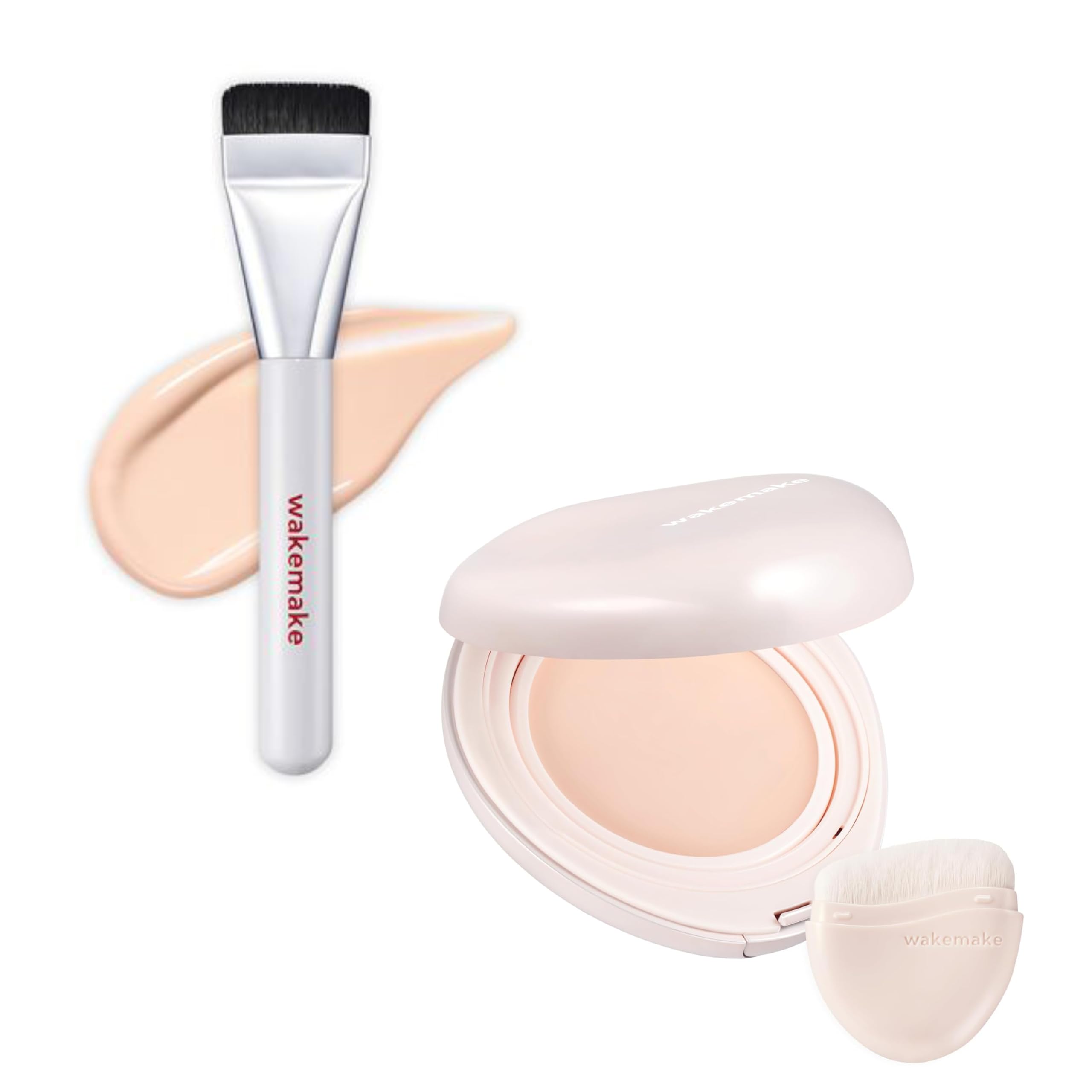 

wakemake 1 Широкая кисть-лопатка для тональной основы 1 Бальзам для сияющего покрытия Water Glow Rosy Лучшая косметика Корейская косметика Бальзам-основа для сияния и включает