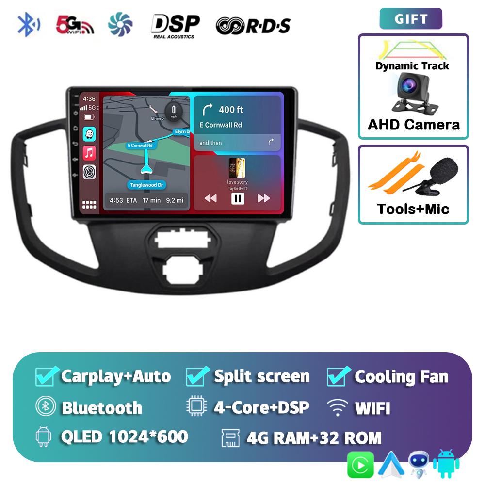 Android 14 Carplay Auto Car Radio For Ford Transit 2015 2016 2017 2018 Multimedia GPS Navigation Player Video Stereo WIFI+4G DSP