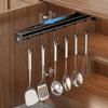Wall Mounted Pull Out Utensil Hanging Rack Multi Hooks Sliding Rail Hooks  Spatula Spoon