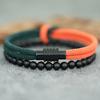 Classic Contrasting Design Bracelet Set For Men 2Pcs/Pair Grade A 4mm Lucky Red Thread Chinese Knot Braslet Meditation Braclet