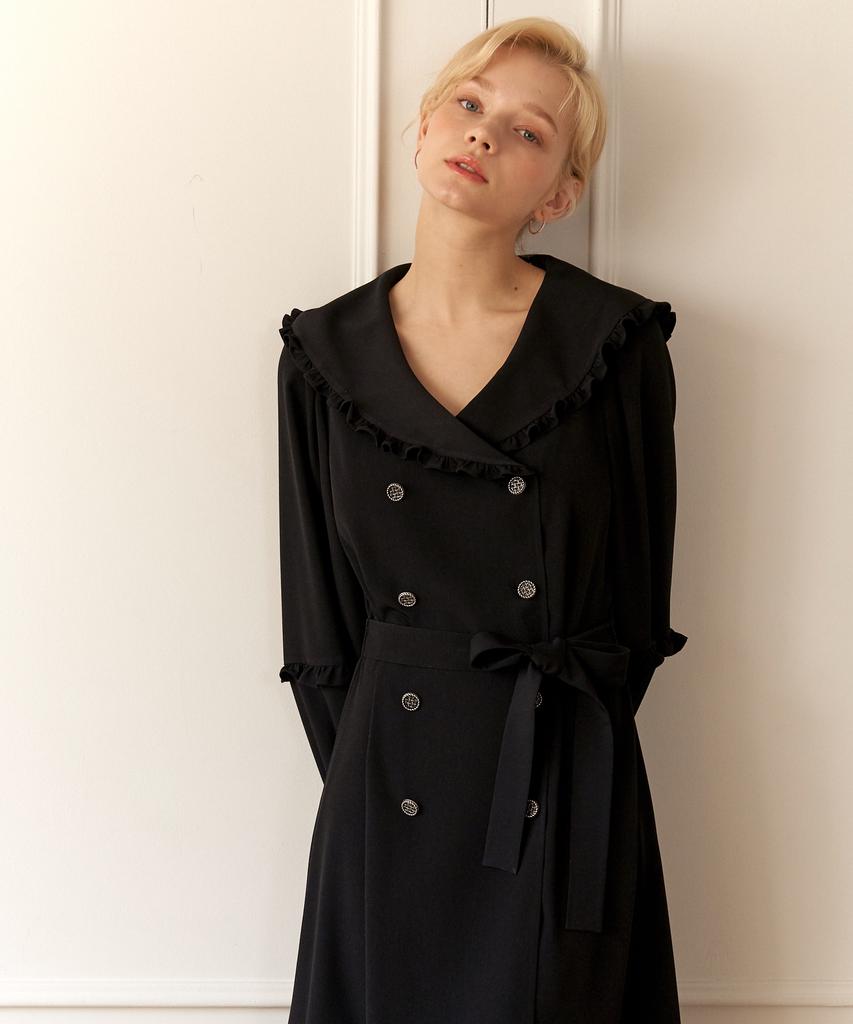 Dear Ryu Sailor Frill Collar Dress #Black