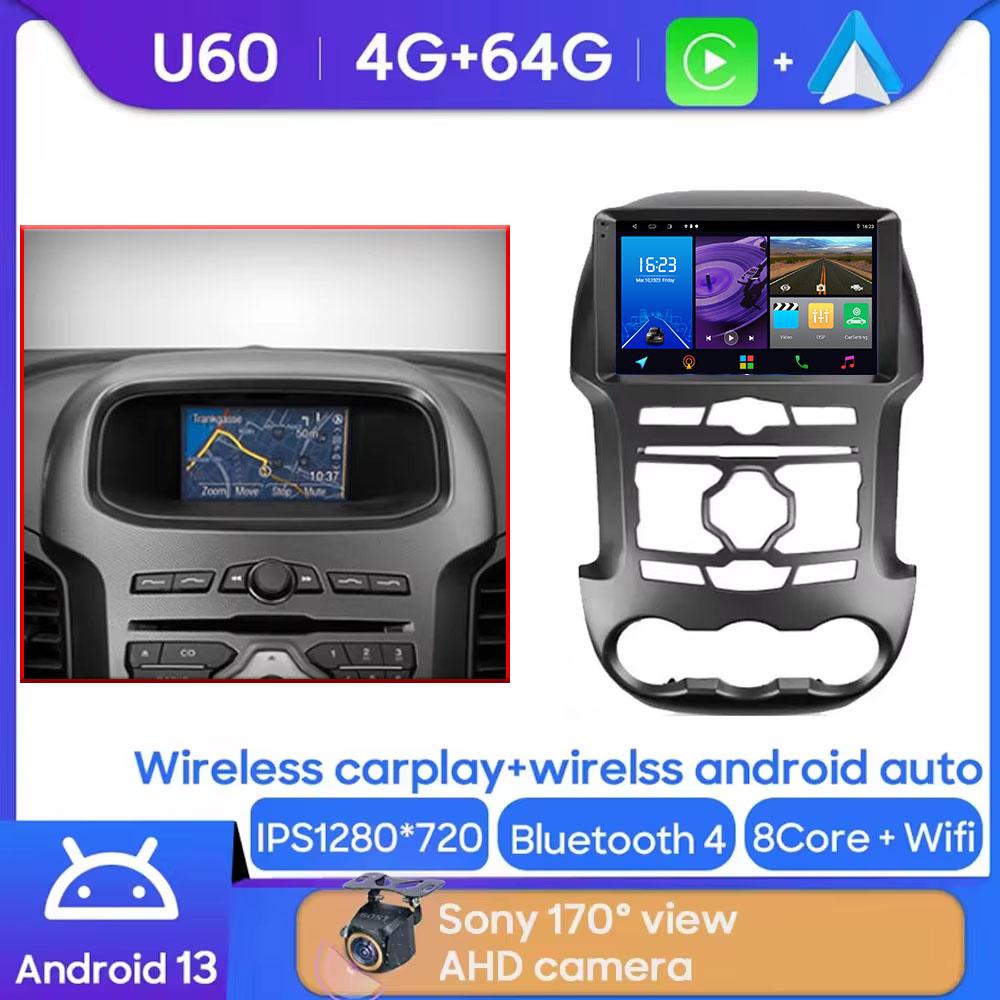 Android Multimedia For Ford Ranger 3 2011 - 2015 Car Stereo CPU Radio QLED Player Navigation Carplay Auto HDR 5G Cam BT Dash