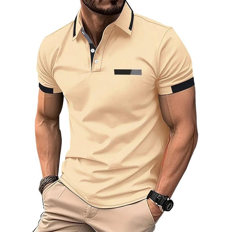 Stylish short-sleeve polo shirt, slim fit, ideal for casual daily wear.