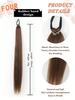 Synthetic 28 Inch Braided Ponytail Extension Long Straight With Rubber Band Braided Ponytail For Women's Daily Use