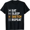 Comer Dormir Esboçar Animação Desenhar Esboço Animado Contar Histórias Camiseta