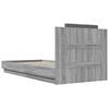Bed Frame with Headboard and LED Lights Gray Sonoma 90x200 cm