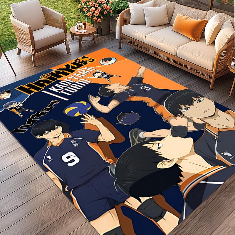Dywan z nadrukiem Haikyu, Zmywalny dywanik podłogowy, Do przedpokoju, akademika, pralni, biura, gabinetu, Dekoracja domu, Prezent urodzinowy, na Boże Narodzenie