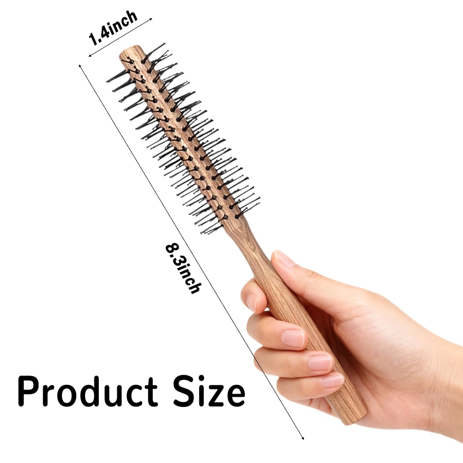 Круглая щетка для волос для сушки феном тонких волос, маленькая круглая расческа-брашинг для коротких волос