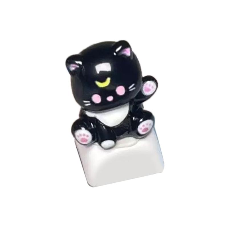 3D Mechanical Keyboards Creative Cartoon Cats Head Gamer Keyboards Keycaps for Office Decompression