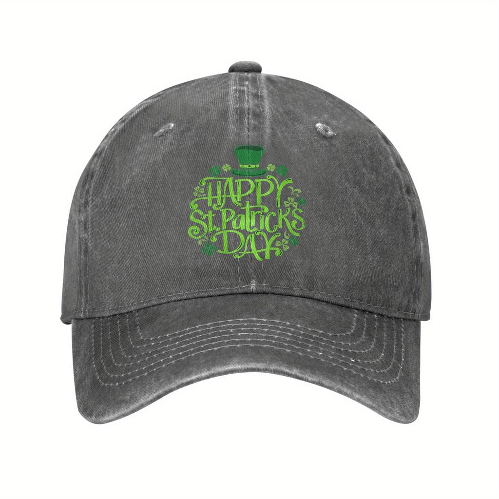 Happy St Patricks Day Graphic Print Cotton Adjustable Baseball Cap Casual Unisex