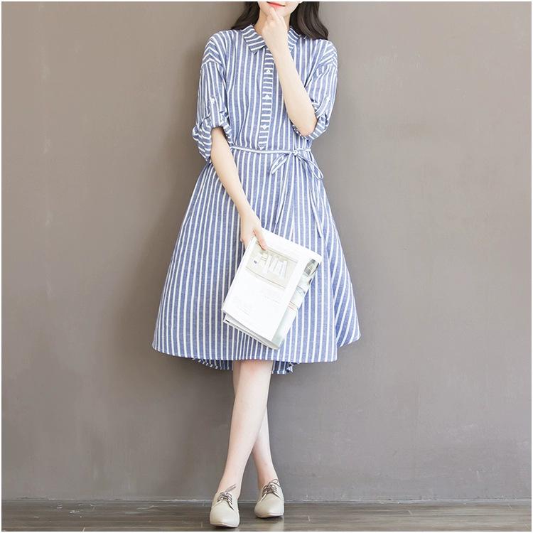 

Plus Size Women s Vertical Stripe Maternity Shirt Dress XL