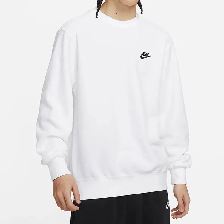 Nike Sweatshirts Men's White Crew Neck Moderate Regular (Unisex) Sweatshirts FB4980 100