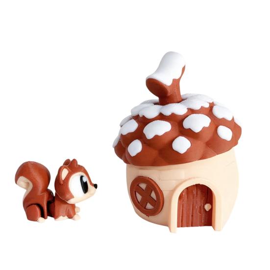 Yousheng Simulated Squirrel Ornament 3D Print Fidget Toy with Articulated Joints Stress Relief Ornament for Home Decoration