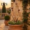 Decorative Metal Stakes Bronze Calla Lily Wind Chime with Bells, Rustproof Ground Stake Yard Art, Garden Bed Accessories Easy Install Outdoor