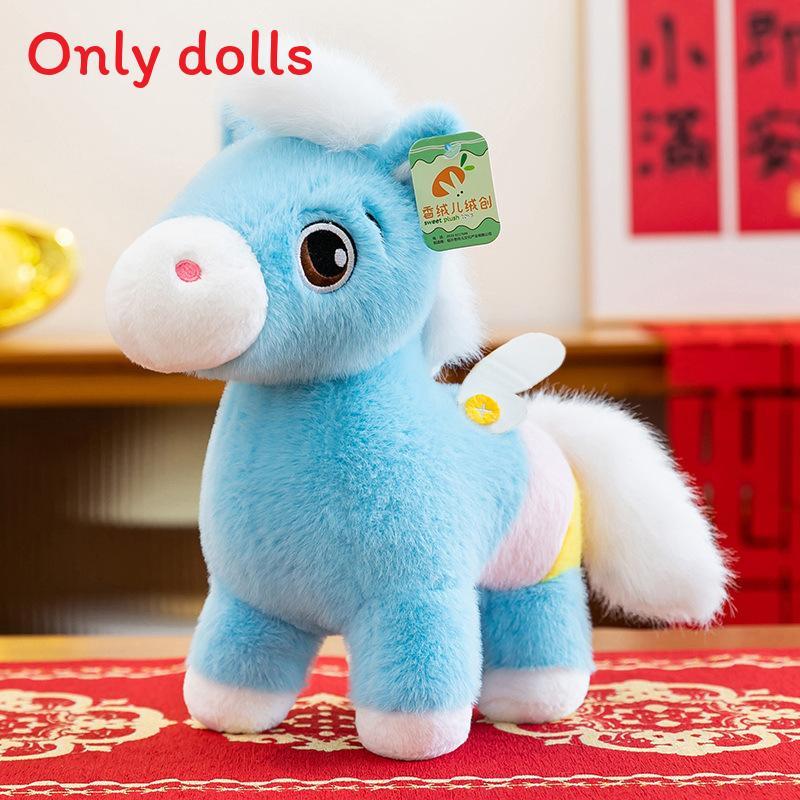 

Chinese Zodiac Horse Plush Toy With Pp Cotton Filling For New Year Gifts And Collectors 25cm синій
