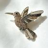 Sparkling Rhinestone Hummingbird Brooch Shiny Multicolor Design Ideal For Daily Wear Party Jewelry Gift For Women