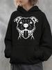 Women'S Pink Hooded With Stafford Dog Print Cozy Long Sve Pullover For Fall & Winter Casual Hooded Top With Pockets Perfect Gift F