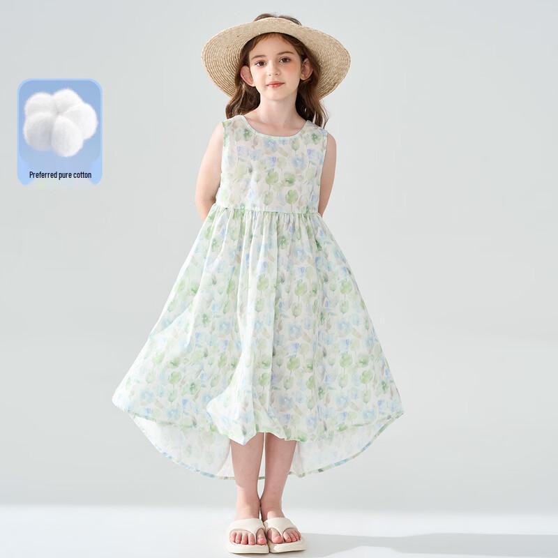 

Mengtejiao Girls Floral Sleeveless Summer Dress 165