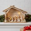 Cartoon Christmas Nativity Scene Figurines Hand-Painted Resin Decor Set for Holiday Home Decoration Gift