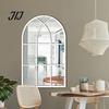 Arched Wall Mirror Stickers Window Decor, Wooden Frame Acrylic Fake Mirror, Minimalist Arch Self-Adhesive Windowpane Sticker for Living Room