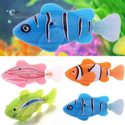 swimming robofish activated battery