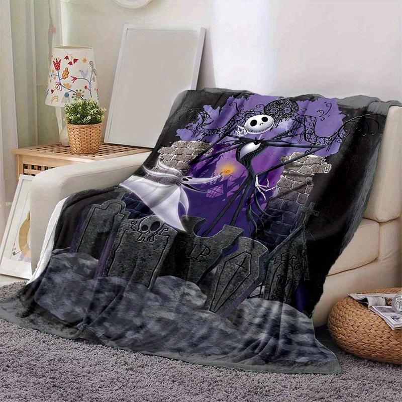 1 Stück, Jack Skellington und Null: Eine gruselige Halloween-Heimdekorationsdecke Schlafzimmer, Wohnzimmer, Reisen, Camping, Auto