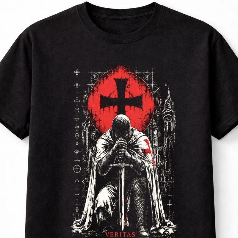 Veritas Aequitas Libertas Knights Templar Crusader Knight Unisex TShirt S