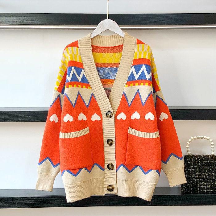 Knitted Cardigan Women's Autumn and Winter New Lazy Wind Loose Sweater Jacket