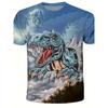 Summer Round Neck 3D Dinosaur Printed Top Fashionable Casual Short Sleeved Children's Boy T-shirts