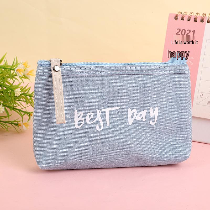 Korean Style Girly Coin Purse & Makeup Bag with Zipper
