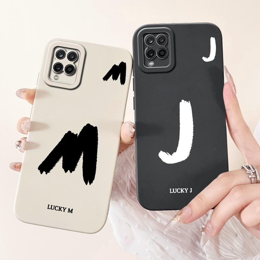 Für Samsung Galaxy A12 M12 F12 Hülle für A125F Weiches Silikon Hülle Buchstabe Bemalt Stoßfest Fundas für SamsungA12 M 12 Abdeckung