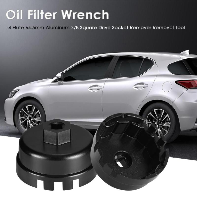 14 Flute 64.5mm Oil Filter Cap Wrench Socket Remover Tool Wrench 3/8 Square Drive Socket for Toyota Lexus