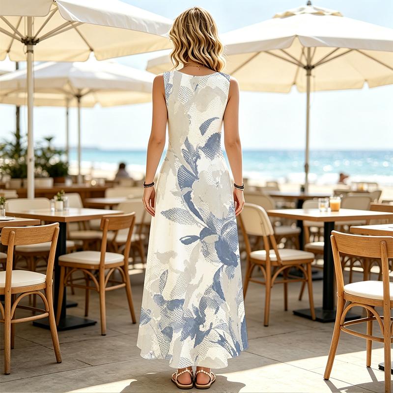 Women's Sleeveless Summer Beach Maxi Dress Comfortable Versatile Casual Fashion Dress for Vacation,Outdoor,Daily Wear