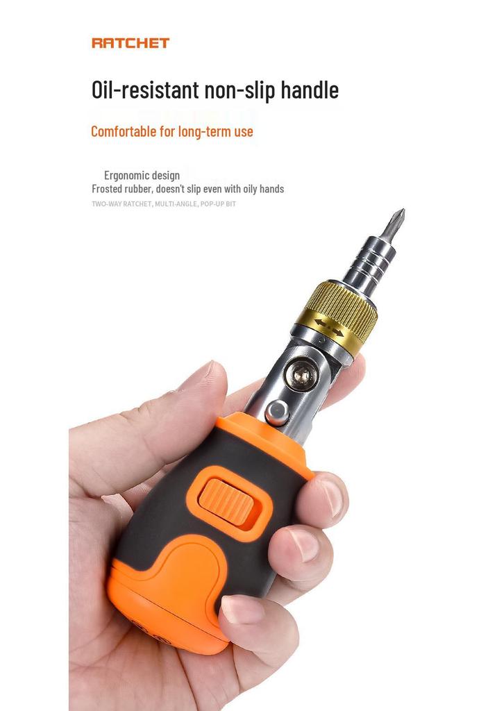 Multi-Angle Ratchet Screwdriver Set with Hidden Bits