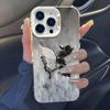 Black and White Butterfly Rose for iPhone16plus Mobile Phone Case 12promax Apple 15 Anti-drop 14 Matte 13