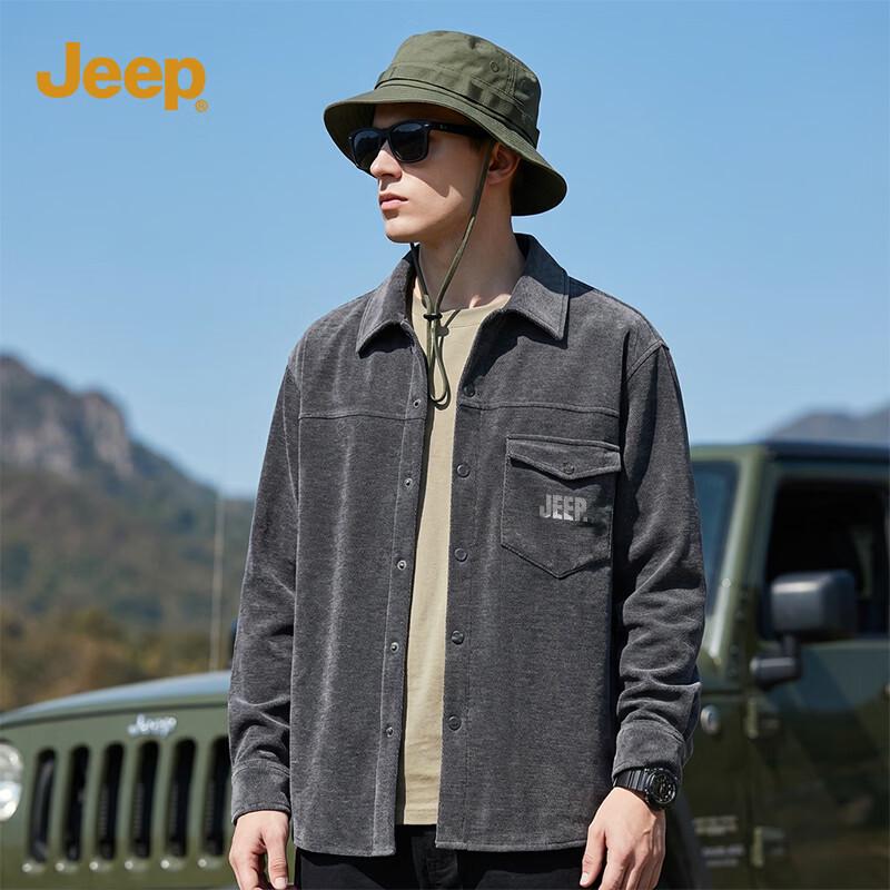 JEEP Men s Retro Loose Long-Sleeve Shirt M