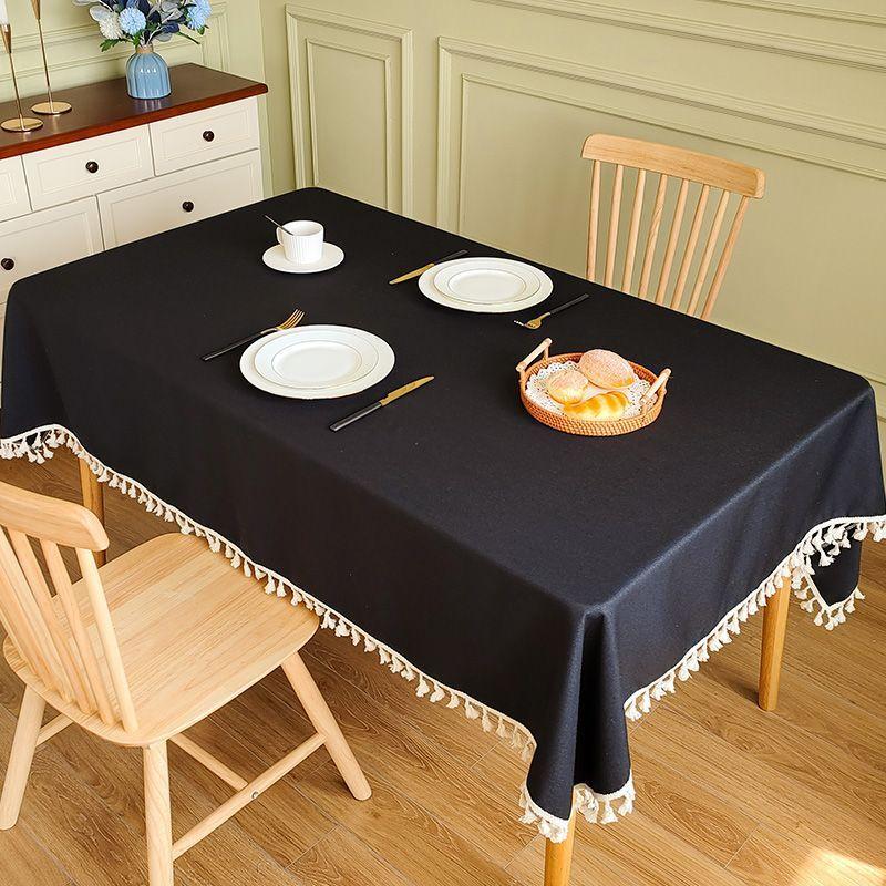Cotton And Linen Tablecloth Waterproof And Anti-Fouling Atmosphere Coffee Table Rectangular Light Luxury High-End Oil-Proof Tablecloth Table Cloth