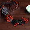 Natural Obsidian Car Accessorie Safe Travel Blessing Pendant Auto Rearview Mirror Ornaments Birthday Gift Auto Decoraction