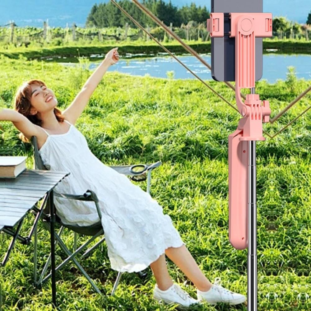 Statief Bluetooth Selfiestick Met LED-lamp Selfiestick Standaard Live Uitzending