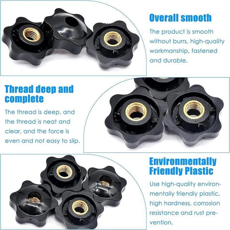 5/10 buc. M4 M5 M6 M8 M10 M12 prune piulițe de strângere manuală filet mâner piulițe mecanice negre cu degetul mare Buton de strângere piulițe manuale