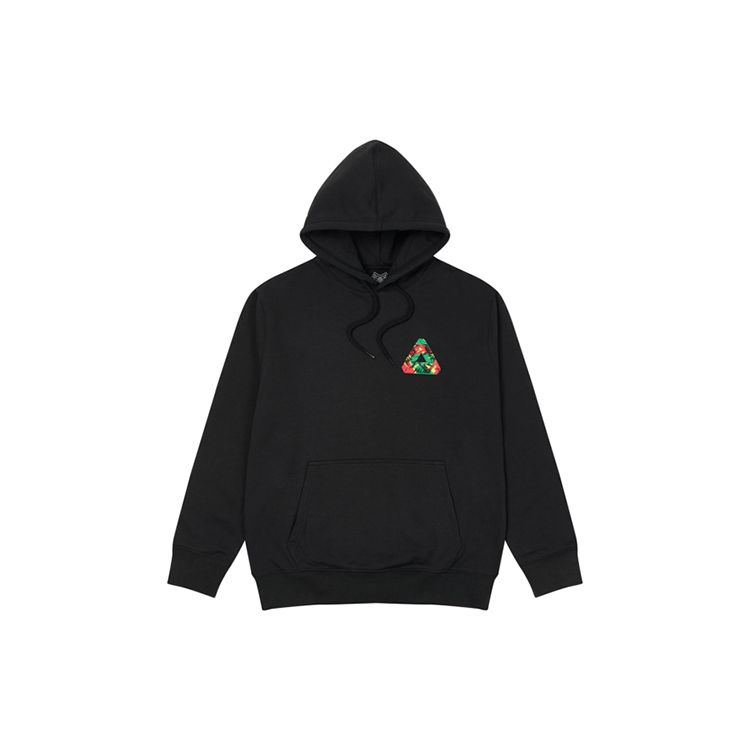 Palace Back Logo Print Hooded Sweatshirt Unisex Tops Black P19HD069