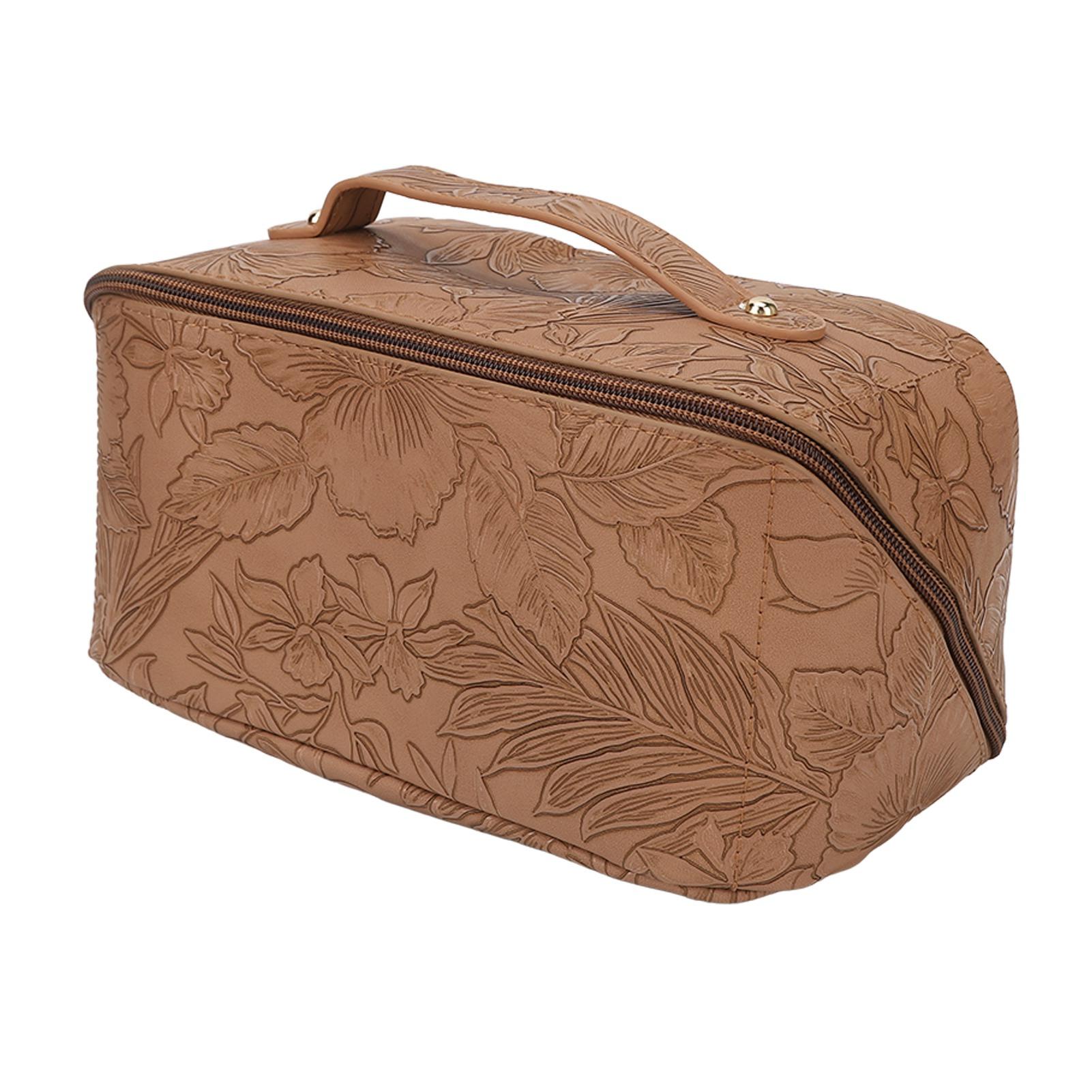 

Косметичка большой вместимости, водонепроницаемая, из ПУ кожи, портативная, с разделителем, для макияжа и туалетных принадлежностей, с ручкой