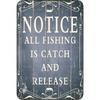 Rustic Fishing Rule Metal Plaque Vintage Catch and Release Notice Decor Home Art Accent for Angler  Fishing Culture Fans