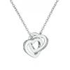 Women Valentine's Day White Rose Gold Girl Friend Necklaces Moissanite Diamond Platinum Daughter Birthday Gift