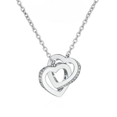 Women Valentine's Day White Rose Gold Girl Friend Necklaces Moissanite Diamond Platinum Daughter Birthday Gift