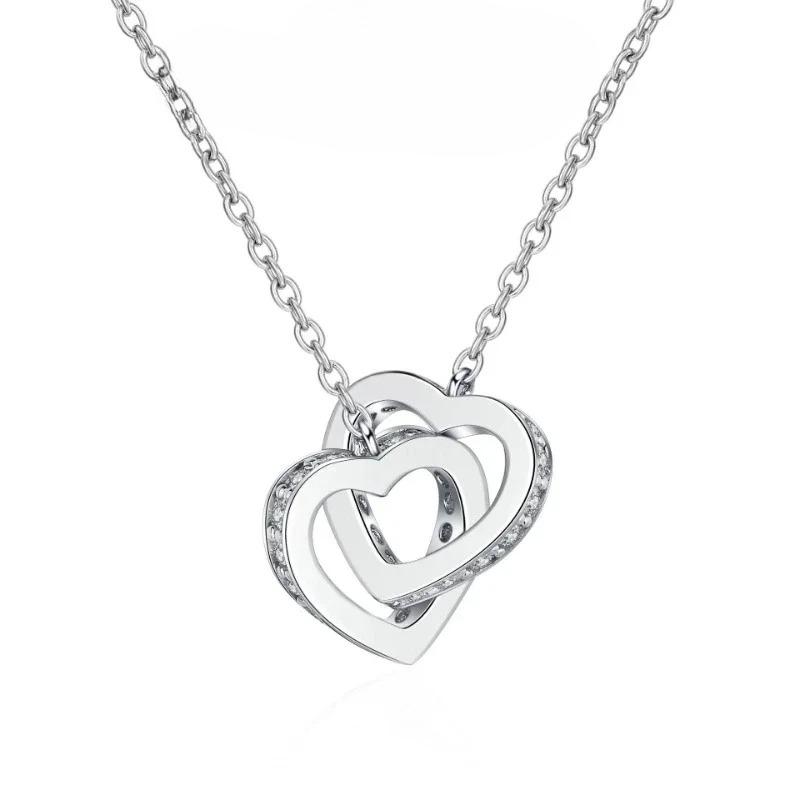 

Women Valentine s Day White Rose Gold Girl Friend Necklaces Moissanite Diamond Platinum Daughter Birthday Gift 45cm&18K Rose Gold