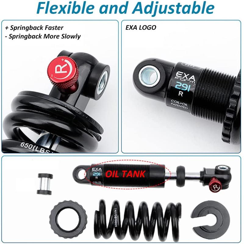 KS EXA 291R Shock Absorber Coil+Oil Adjustable Damping Hydraulic Rear Shocks forMTB Electric Scooter Motocycles Parts